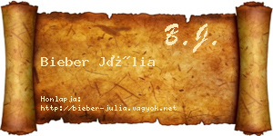 Bieber Júlia névjegykártya